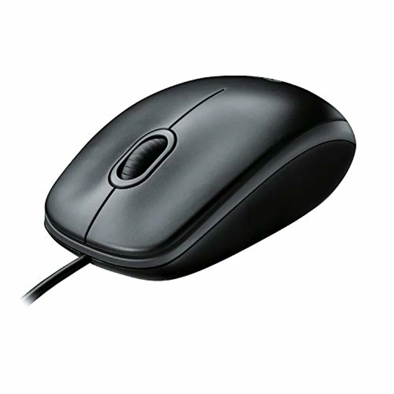 Logitech, USB, B100 Ratón con Cable, 3 Botones, Seguimiento Óptico, Ambidiestro, PC/Mac/Portátil/Chromebook - Negro