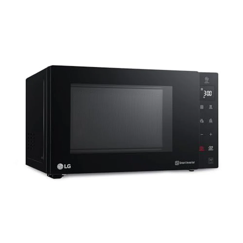 LG MH6535GIB - Microondas con grill, 1000 W, Smart Inverter, Display digital, Color Negro Transparente, 1000 W, 25 l