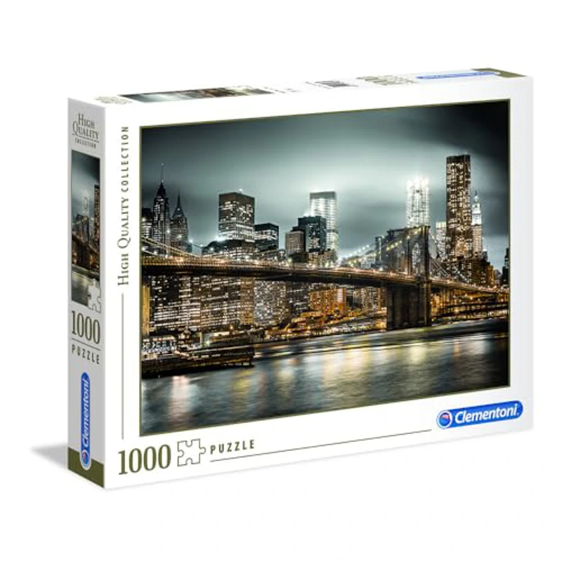 Clementoni Puzzle 1000 piezas paisaje ciudad Nueva York Skyline, Puzzle adulto New York (39366), Multicolor