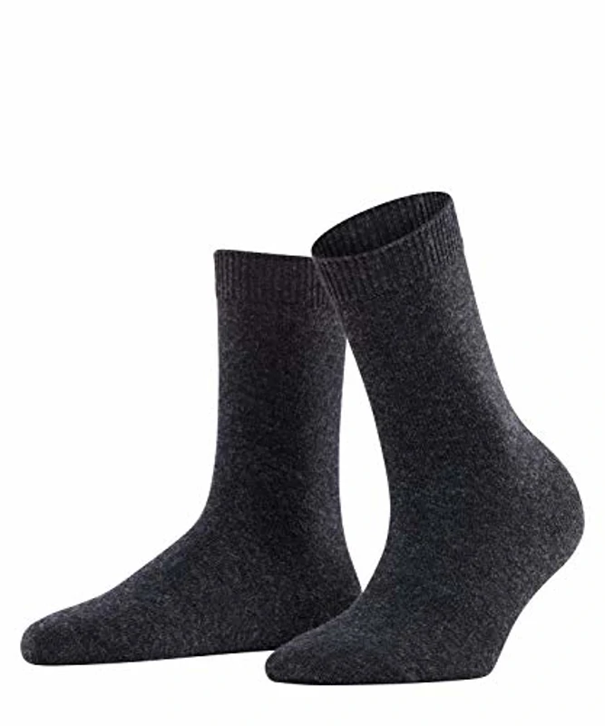 FALKE Cosy Wool W So Lana Cachemira Unicolor 1 Par Calcetines, Gris Anthracite Melange 3080, 35-38 para Mujer