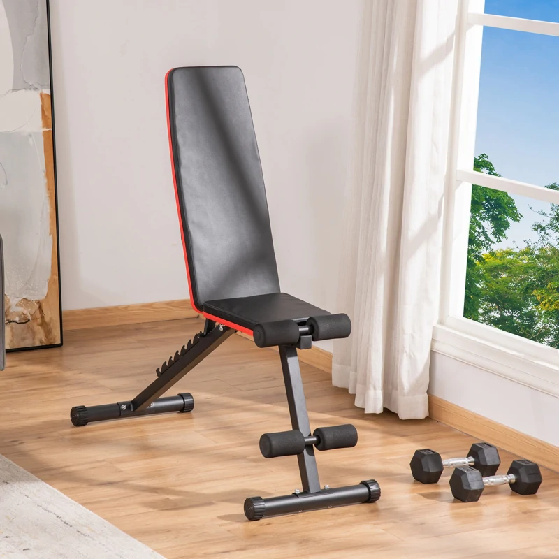 HOMCOM-Banco de Pesas con Altura Ajustable, Respaldo Inclinable, 116x43x56-116 cm - Imagen 1