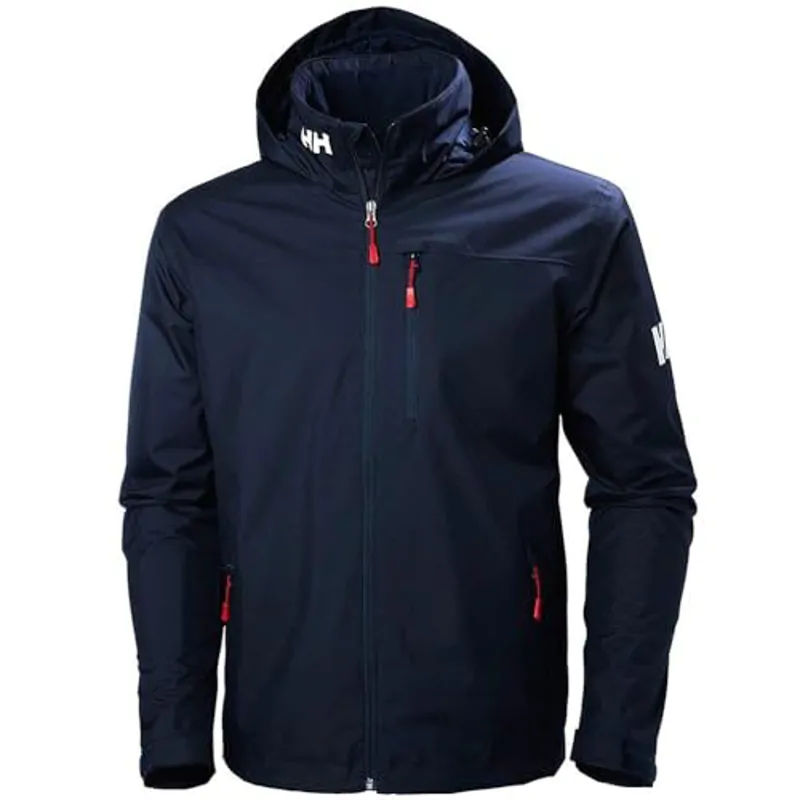 Helly Hansen Crew Hooded Midlayer - Chaqueta Impermeable, Cortavientos y Transpirable, con Forro Polar y Capucha Integrados, Hombre, Azul (597 Navy) M