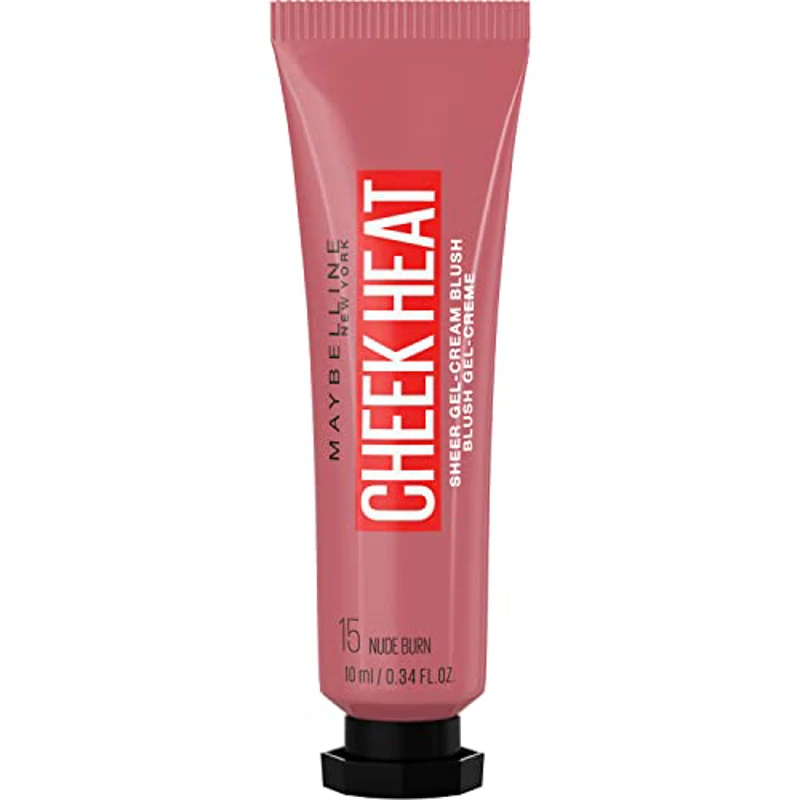 MAYBELLINE Colorete En Crema Cheek Heat All In 1, Tono 15 Nude Burn, 10 ml (Paquete de 1) - Imagen 1