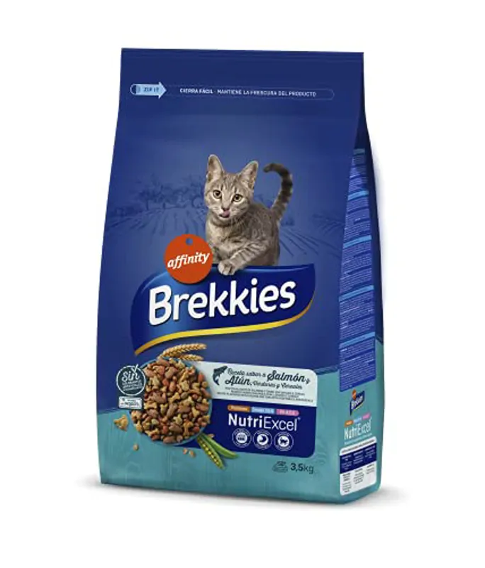 Brekkies Pienso para Gatos con Salmon, Atun y Verduras 3,5kg