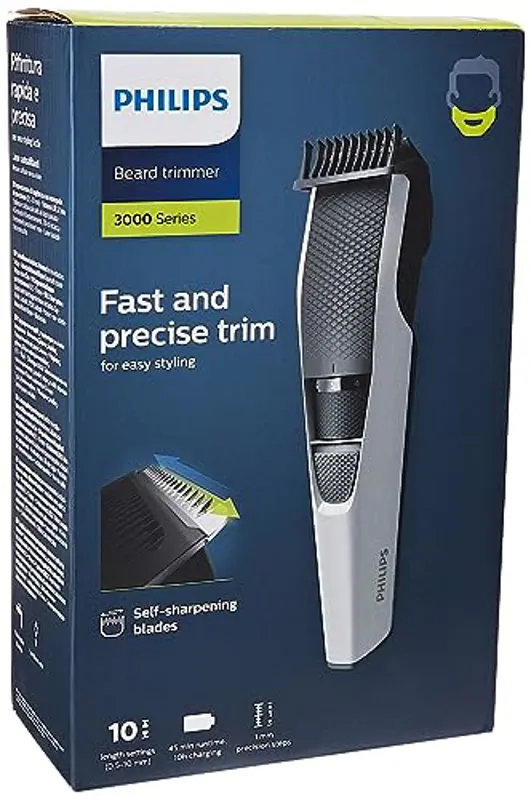 Philips Beardtrimmer Serie 3000, Barbero Recortadora de Barba con Tecnología Lift & Trim (modelo BT3206/14)