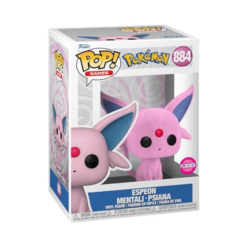 Funko Pop! Games: Pokemon - Espeon - (Flocked) - Figura de Vinilo Coleccionable - Idea de Regalo - Mercancia Oficial - Juguetes para Niños y Adultos - Anime Fans - Muñeco para Coleccionistas