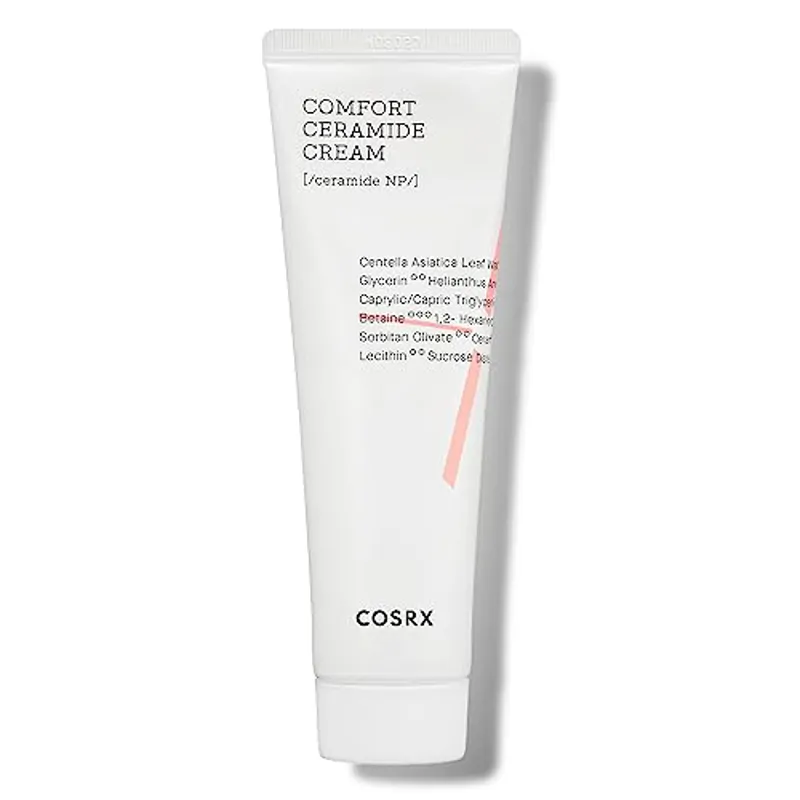 Crema con ceramidas COSRX Balancium Comfort Ceramide Cream, 2,82 oz/80 g | Crema humectante facial calmante y duradera con un 50% de centella asiática para pieles secas | Acabado mate
