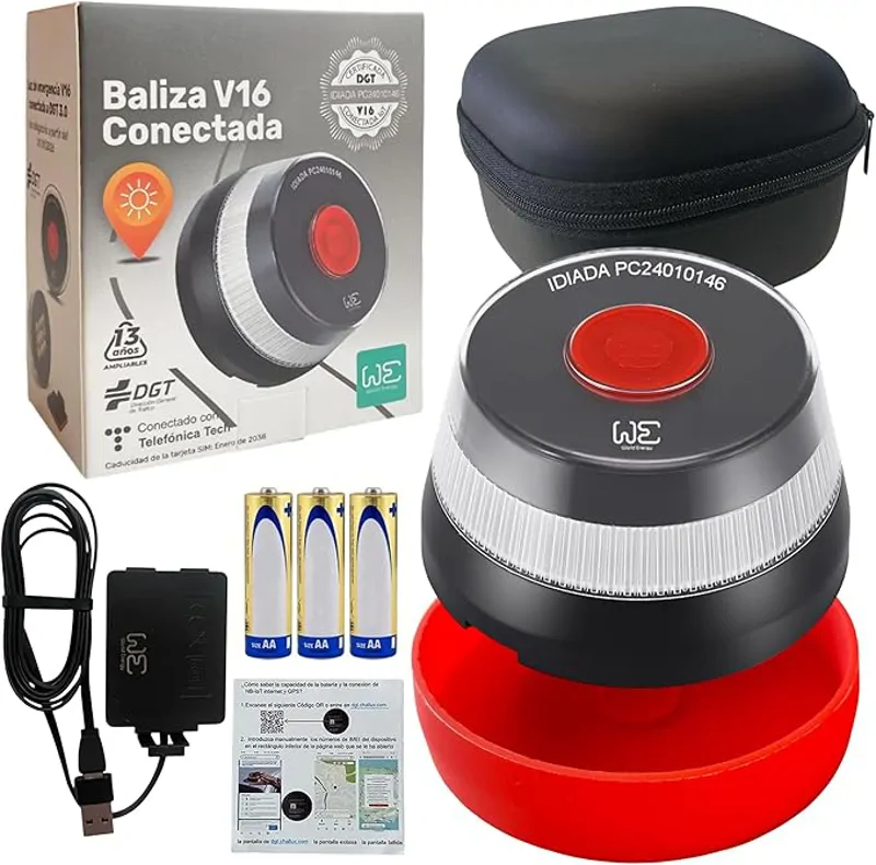Kit de seguridad con Baliza de Emergencia V16 Geolocalizada y Conectada DGT 3.0