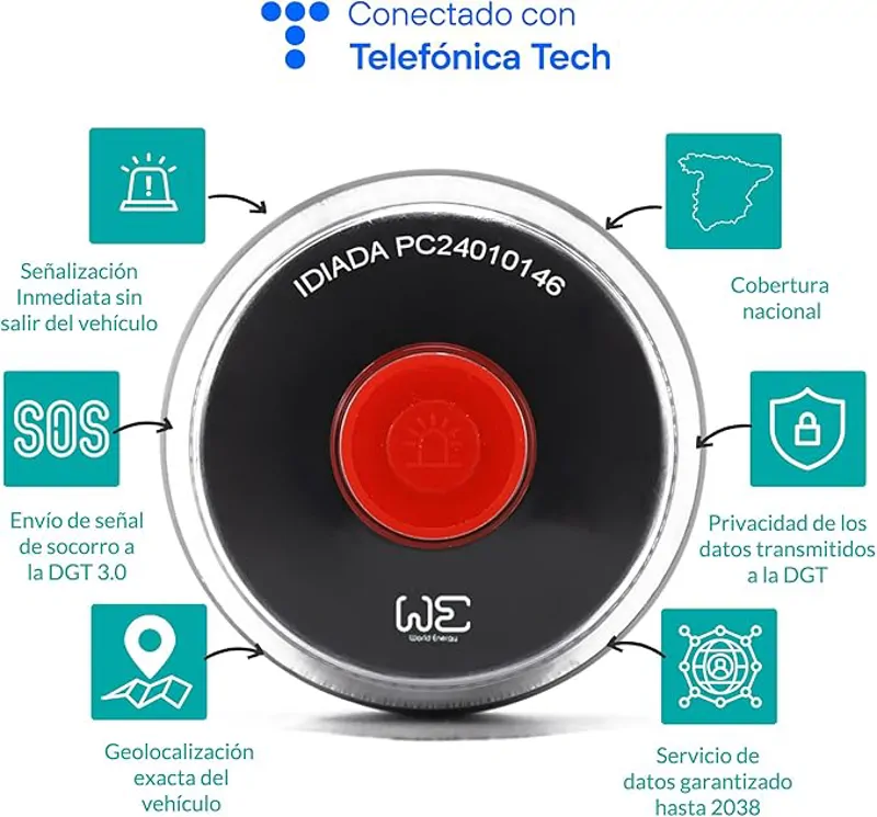 Kit de seguridad con Baliza de Emergencia V16 Geolocalizada y Conectada DGT 3.0 - Imagen 2