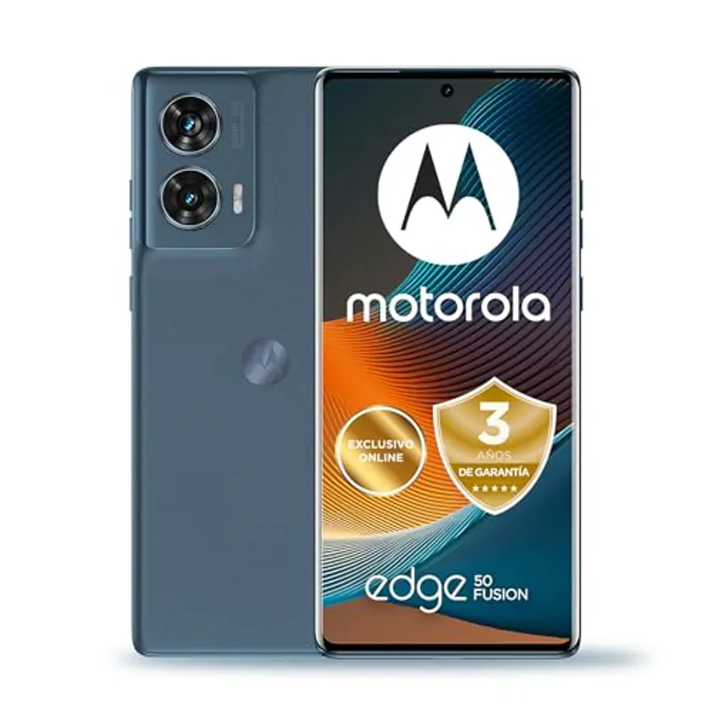 Motorola Edge 50 Fusion 16GB(8+8GB RAM Boost)/256GB, Pantalla Curva de 6,67” y Dolby Atmos,IP68, Sistema de cámaras Ultra Pixel de 50 MP, 5000 mAh, Carga TurboPower de 68 W (Incluido),Dual SIM,Gris