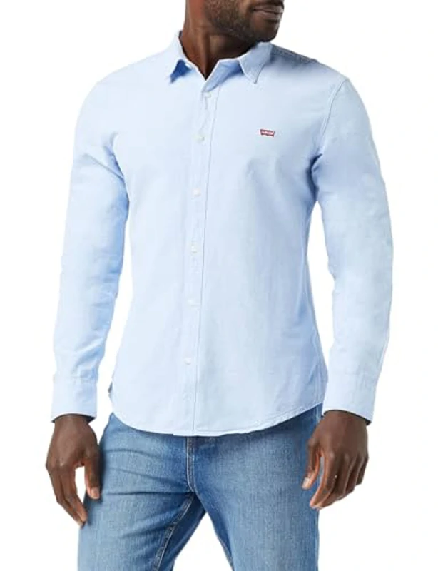 Levi's Long-Sleeve Battery Housemark Slim Camisa, Allure, M Hombre