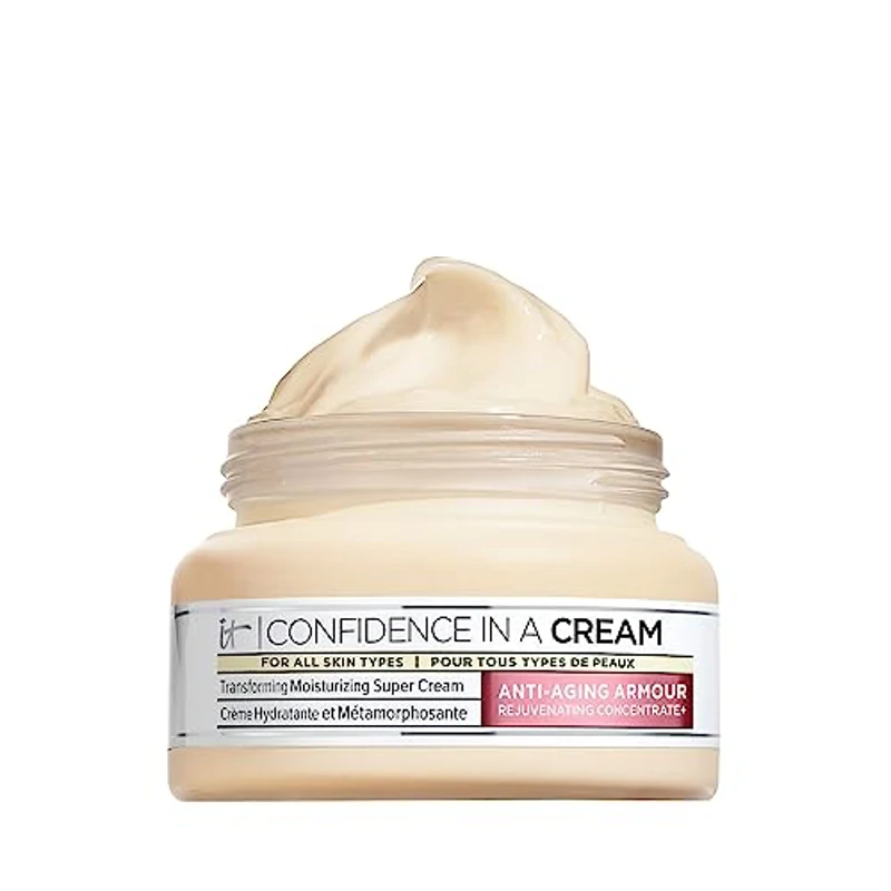 IT Cosmetics, Crema Antiedad Hidratante, Apta para Todo Tipo de Pieles, Mejora la Firmeza y Combate los Signos de la Edad, Hasta 48 Horas de Hidratación, Confidence In a Cream, 60 ml
