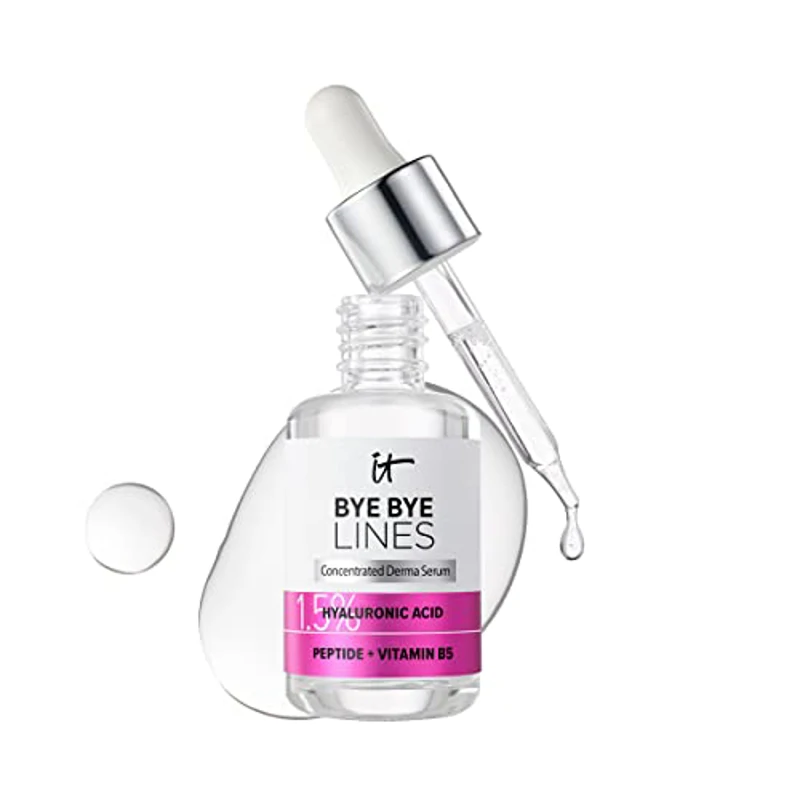 IT Cosmetics, Sérum Facial Concentrado, Para Líneas de Expresión, Hidrata y Suaviza la Piel, Fórmula con Ácido Hialurónico y Vitamina B5, Bye Bye Lines, 30 ml