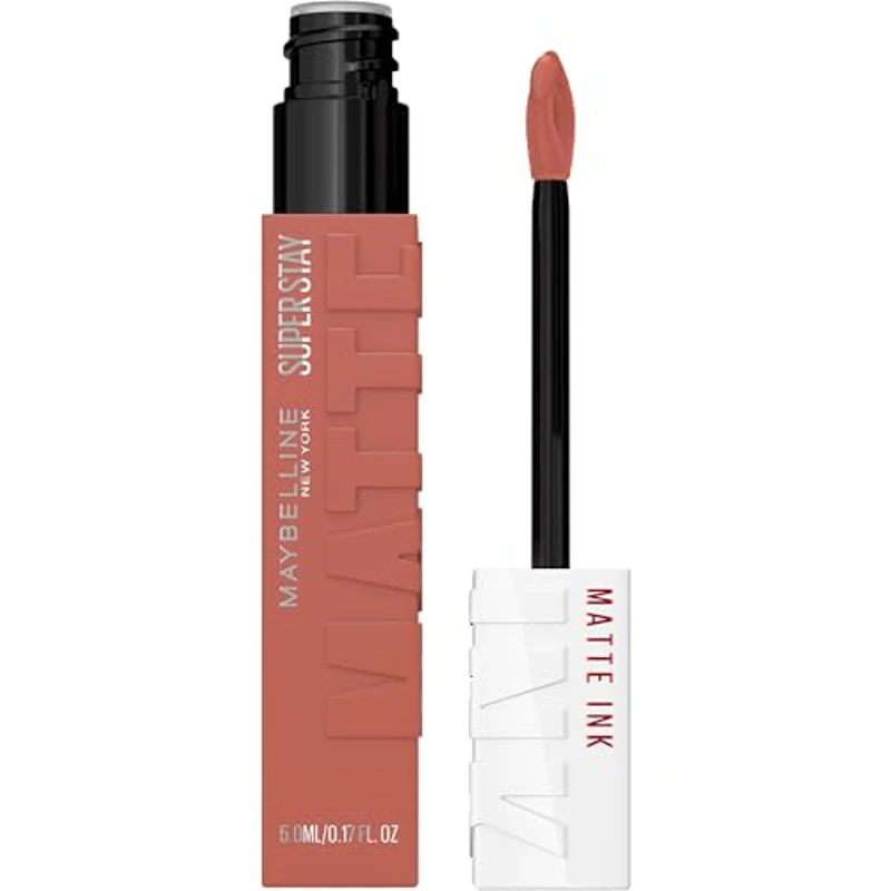 Maybelline New York, SuperStay Matte Ink, Pintalabios Mate de Larga Duración, Tono 65 - Seductres, Rosa Nude