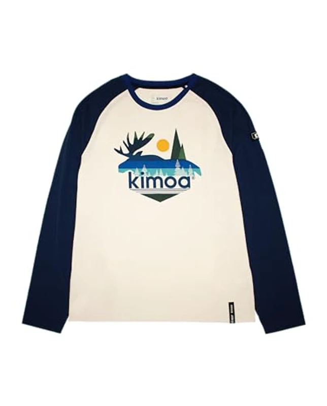 KIMOA - Multi Moose - Camiseta Manga Larga Hombre, Camisetas para Hombres - XXL - Beige