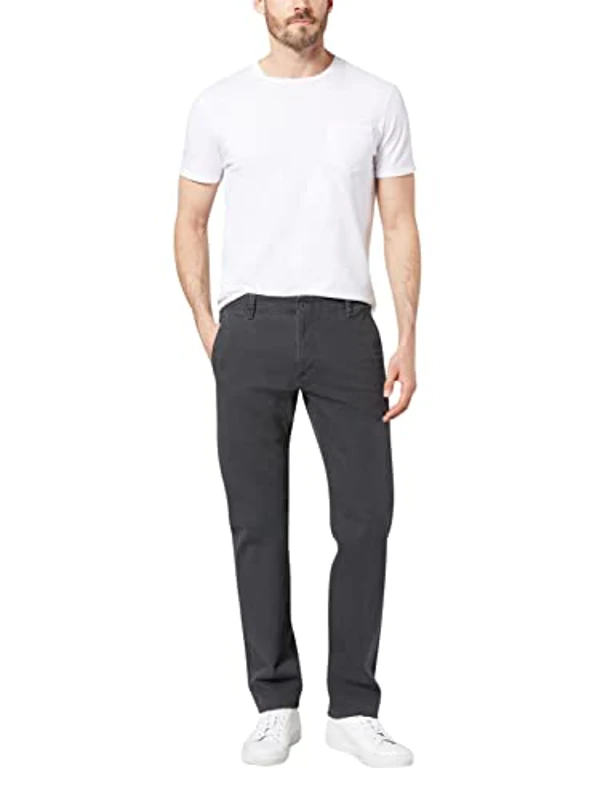 Dockers SMART 360 FLEX ALPHA SLIM, Pantalones para Hombre, Steelhead, 33W 30L